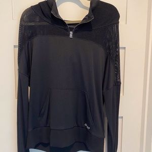 Lorna Jane Active Luxe Hoodie Mesh Black M Womens